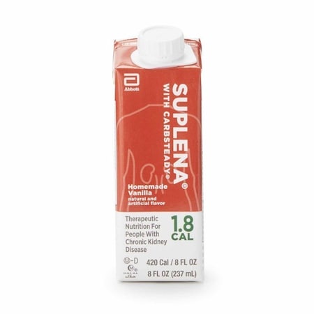 Suplena With Carbsteady Oral Supplement, Vanilla Flavor, Liquid, 8 oz. Reclosable Carton, 24PK 64794